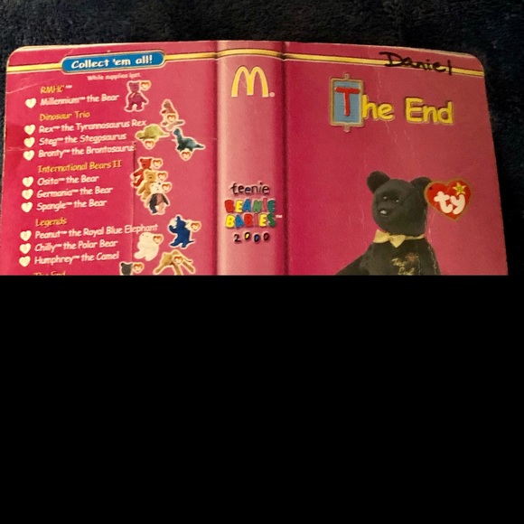 “The End” Collectors Teanie Beanie Baby Retired Bear - Picture 4 of 4